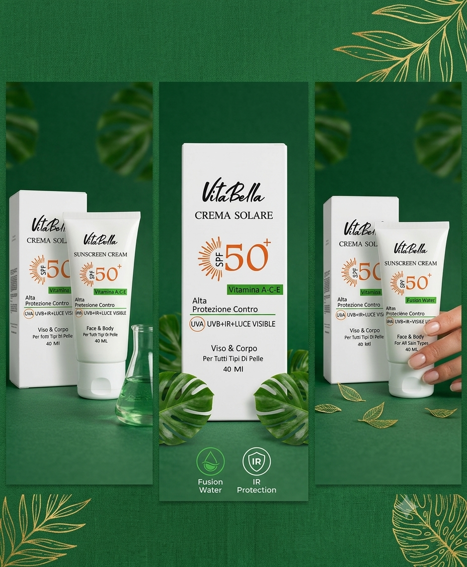 کرم ضد آفتاب بی رنگ ویتابلا مدل Fusion Water حجم 40 میلی لیتر SPF50