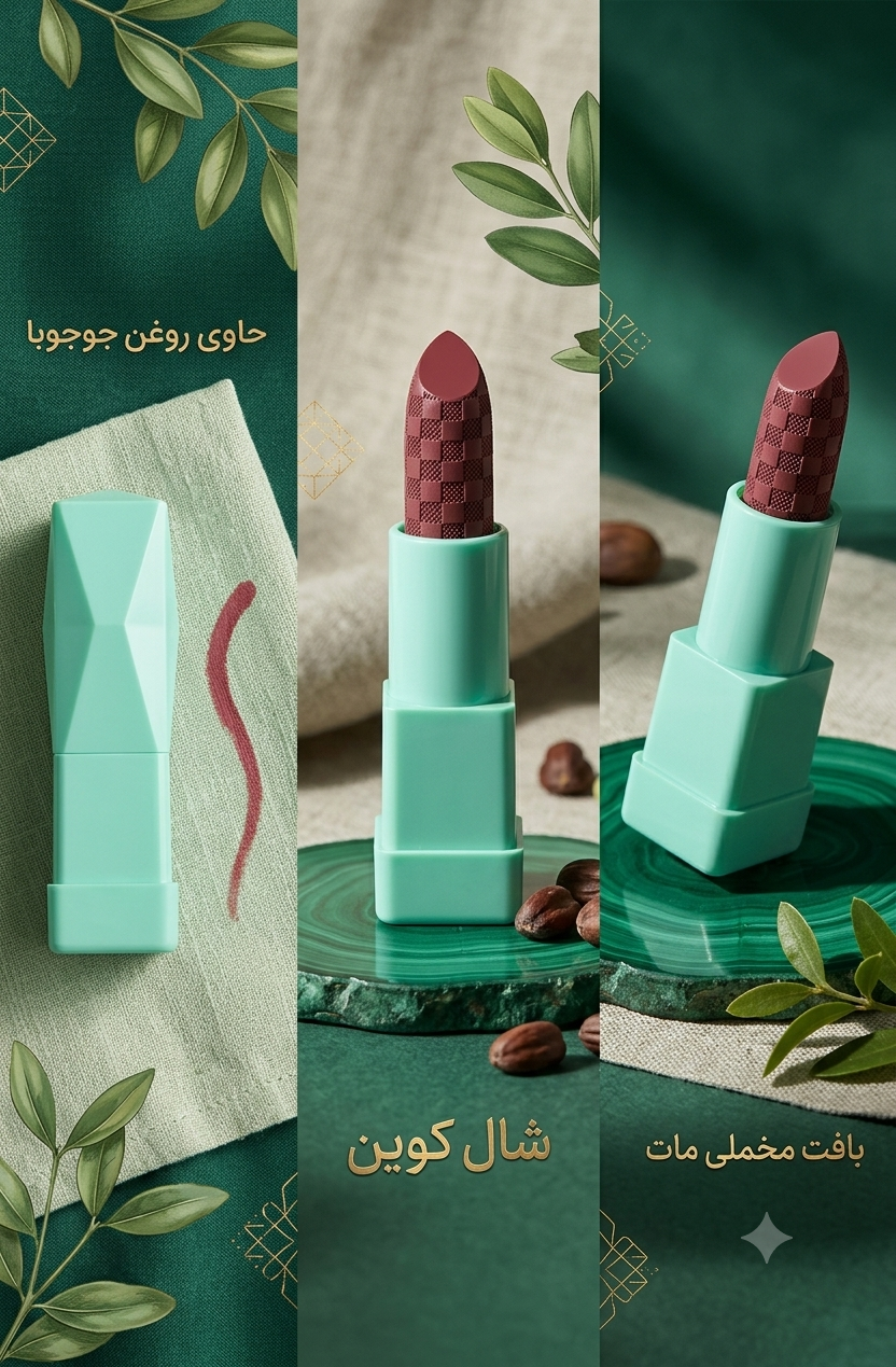 رژ لب جامد شال کوین مدل مات و مخملی حاوی روغن جوجوبا